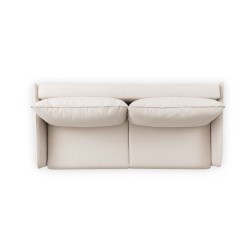 Kanapa z funkcją spania Taila - beżowa plecionka Loft 01 / złote nogi Kanapa z funkcją spania Taila - beżowa plecionka Loft 01 / złote nogi