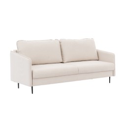 Kanapa z funkcją spania Taila - beżowa plecionka Loft 01 / czarne nogi