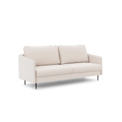 Kanapa z funkcją spania Taila - beżowa plecionka Loft 01 / czarne nogi