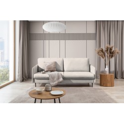 Kanapa z funkcją spania Taila - beżowa plecionka Loft 01 / czarne nogi