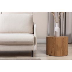 Kanapa z funkcją spania Taila - beżowa plecionka Loft 01 / czarne nogi