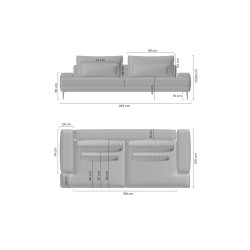 Kanapa do salonu Nicole - zielony welur łatwoczyszczący Napoli 12 / nogi złote - Końcówka serii