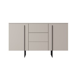 Komoda Larena 150 cm z szufladami - kaszmir / czarne nóżki - Końcówka Serii Komoda Larena 150 cm z szufladami - kaszmir / czarne nóżki - Końcówka Serii