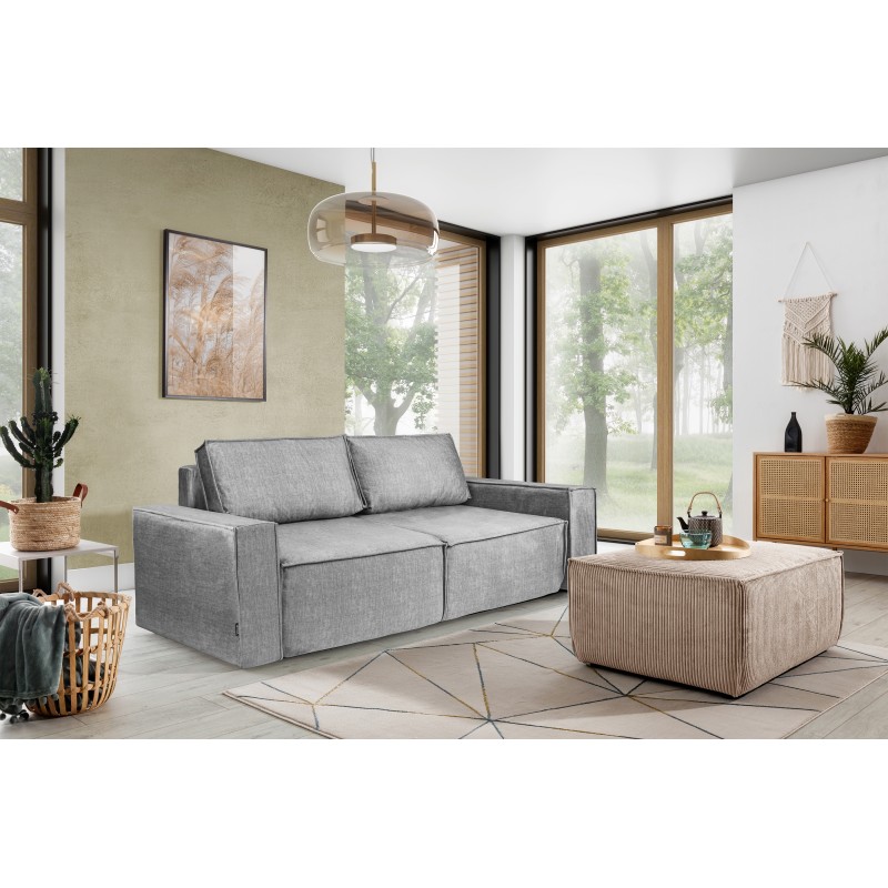 Kanapa z funkcją spania Flabio - szary welur Vogue 14 Silver Kanapa z funkcją spania Flabio - szary welur Vogue 14 Silver