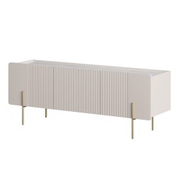 Szafka RTV Malmi 150 cm - kaszmir, crema bianca, złote nóżki