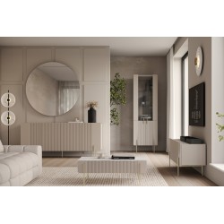 Szafka RTV Malmi 150 cm - kaszmir / crema bianca / złote nóżki Szafka RTV Malmi 150 cm - kaszmir / crema bianca / złote nóżki