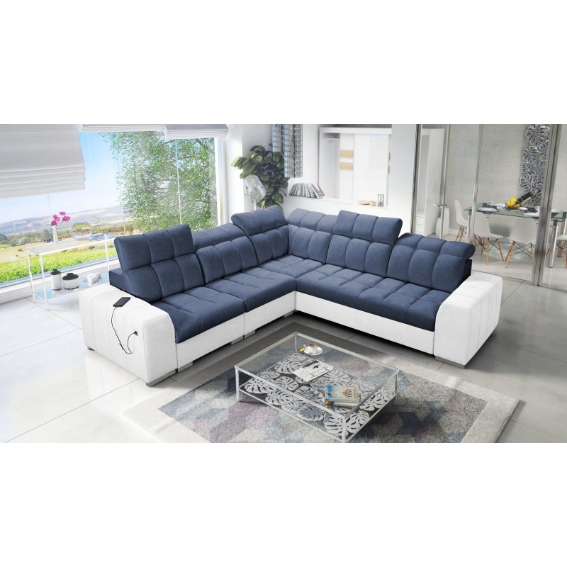 Prisma III corner sofa with sleeping function and USB port – comfort and style in one piece of furniture Prisma III corner sofa with sleeping function and USB port – comfort and style in one piece of furniture