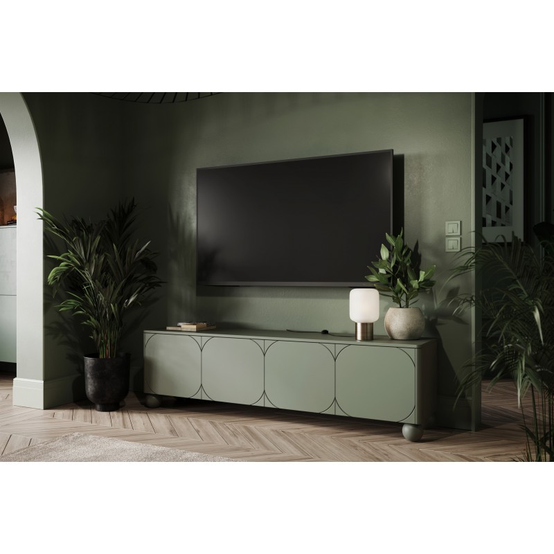 Szafka RTV Sonatia II 200 cm - oliwka, nowoczesny design Szafka RTV Sonatia II 200 cm - oliwka, nowoczesny design