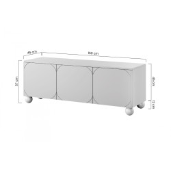 Szafka RTV trzydrzwiowa Sonatia II na nogach kulach 150 cm - oliwka Szafka RTV trzydrzwiowa Sonatia II na nogach kulach 150 cm - oliwka