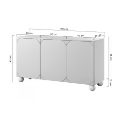 Komoda trzydrzwiowa Sonatia II 150 cm - kaszmir Komoda trzydrzwiowa Sonatia II 150 cm - kaszmir