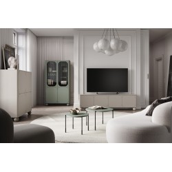 Szafka RTV Sonatia II 200 cm czterodrzwiowa z ukrytą szufladą - kaszmir