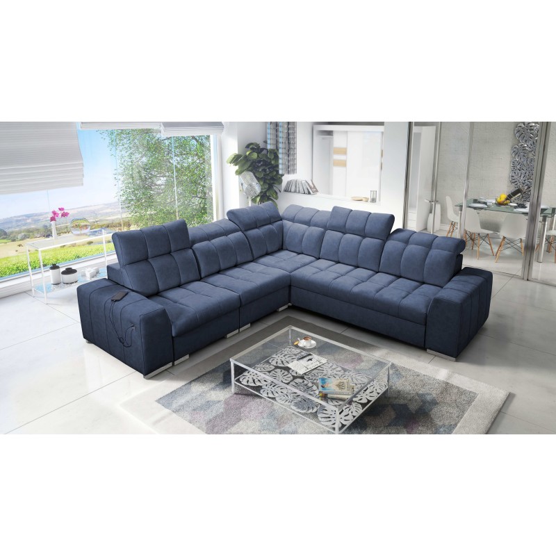Prisma III corner sofa with sleeping function and USB port – comfort and style in one piece of furniture Prisma III corner sofa with sleeping function and USB port – comfort and style in one piece of furniture