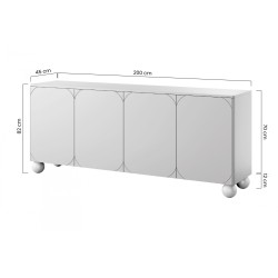 Komoda Sonatia II 200 cm czterodrzwiowa burgund Komoda Sonatia II 200 cm czterodrzwiowa burgund