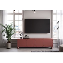 Szafka RTV Sonatia II 200 cm czterodrzwiowa z dwoma ukrytymi szufladami - burgund Szafka RTV Sonatia II 200 cm czterodrzwiowa z dwoma ukrytymi szufladami - burgund