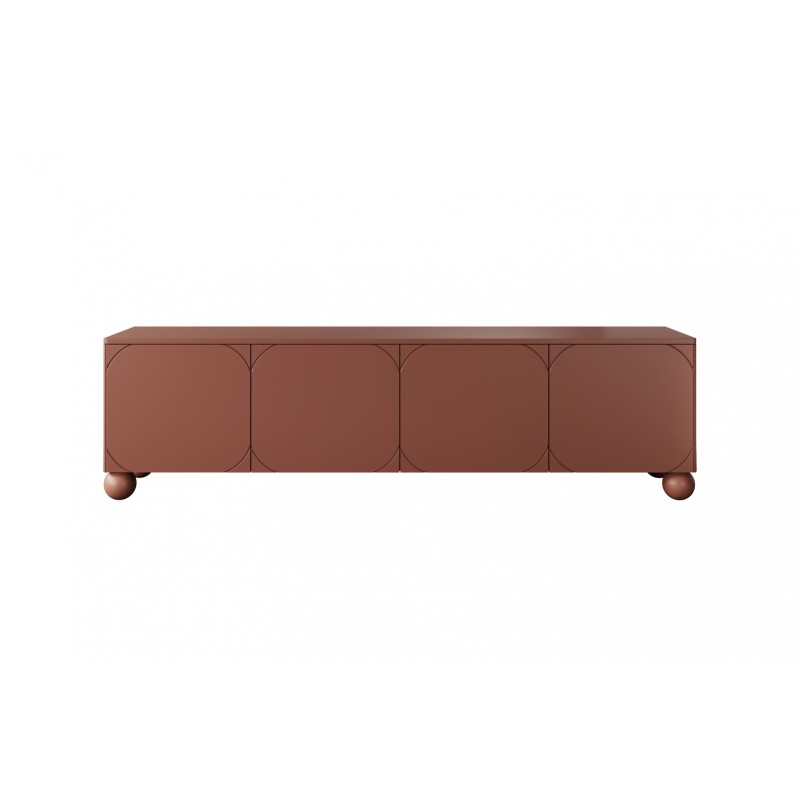 Szafka RTV Sonatia II 200 cm czterodrzwiowa z dwoma ukrytymi szufladami - burgund Szafka RTV Sonatia II 200 cm czterodrzwiowa z dwoma ukrytymi szufladami - burgund