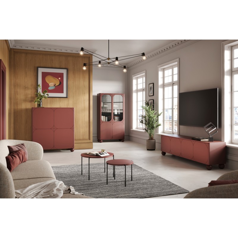 Szafka RTV Sonatia II 200 cm burgundowa