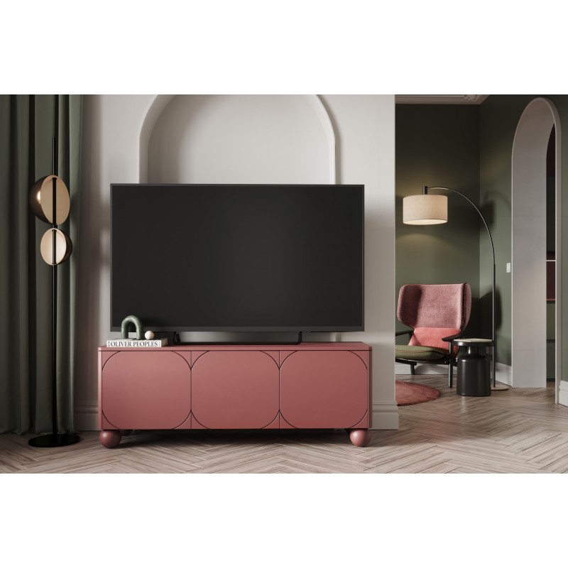 Szafka RTV Sonatia II 150 cm burgund - elegancja i Szafka RTV Sonatia II 150 cm burgund - elegancja i