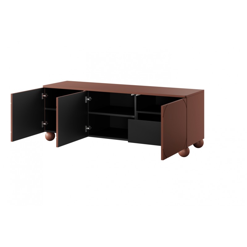 Szafka RTV Sonatia II 150 cm burgund - elegancja i Szafka RTV Sonatia II 150 cm burgund - elegancja i