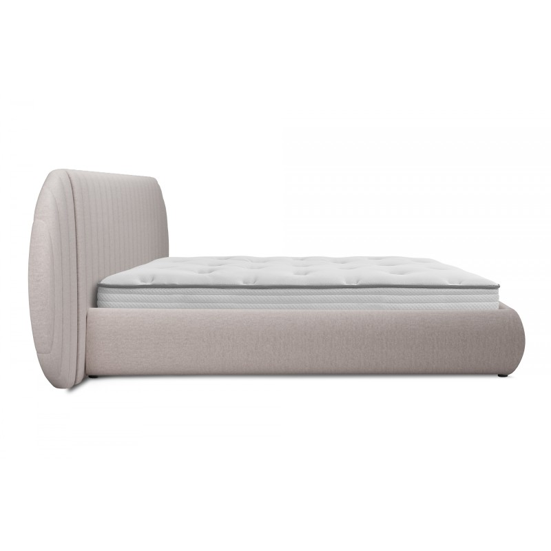 Łóżko sypialniane Galin 140x200 z pojemnikiem - beżowa tkanina łatwozyszcząca Maya 01 Łóżko sypialniane Galin 140x200 z pojemnikiem - beżowa tkanina łatwozyszcząca Maya 01