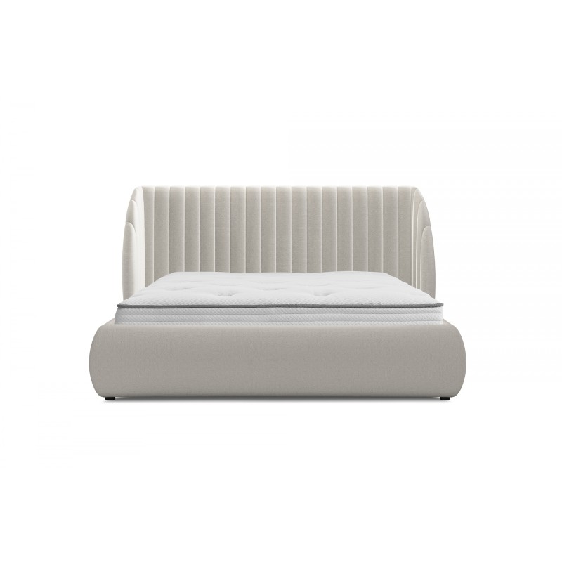 Łóżko sypialniane Galin 140x200 z pojemnikiem - beżowa tkanina łatwoczyszcząca Leo 03 Łóżko sypialniane Galin 140x200 z pojemnikiem - beżowa tkanina łatwoczyszcząca Leo 03