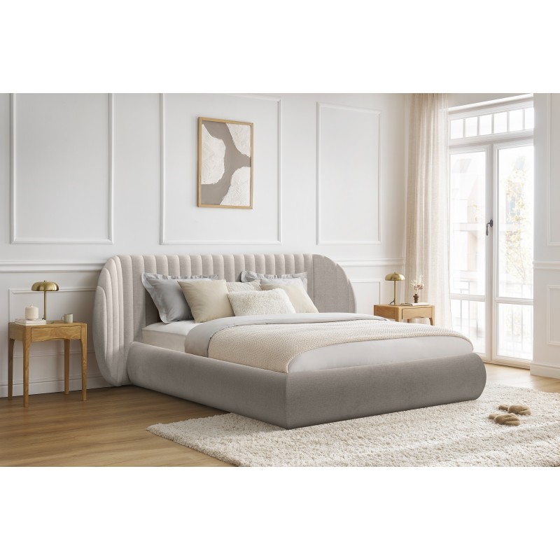 Łóżko sypialniane Galin 140x200 z pojemnikiem - beżowy szenil Perfect Harmony 07 Łóżko sypialniane Galin 140x200 z pojemnikiem - beżowy szenil Perfect Harmony 07