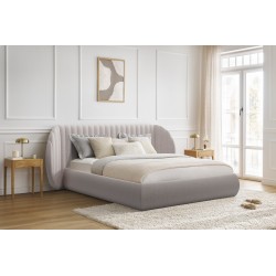 Łóżko sypialniane Galin 160x200 z pojemnikiem - beżowe Łóżko sypialniane Galin 160x200 z pojemnikiem - beżowe