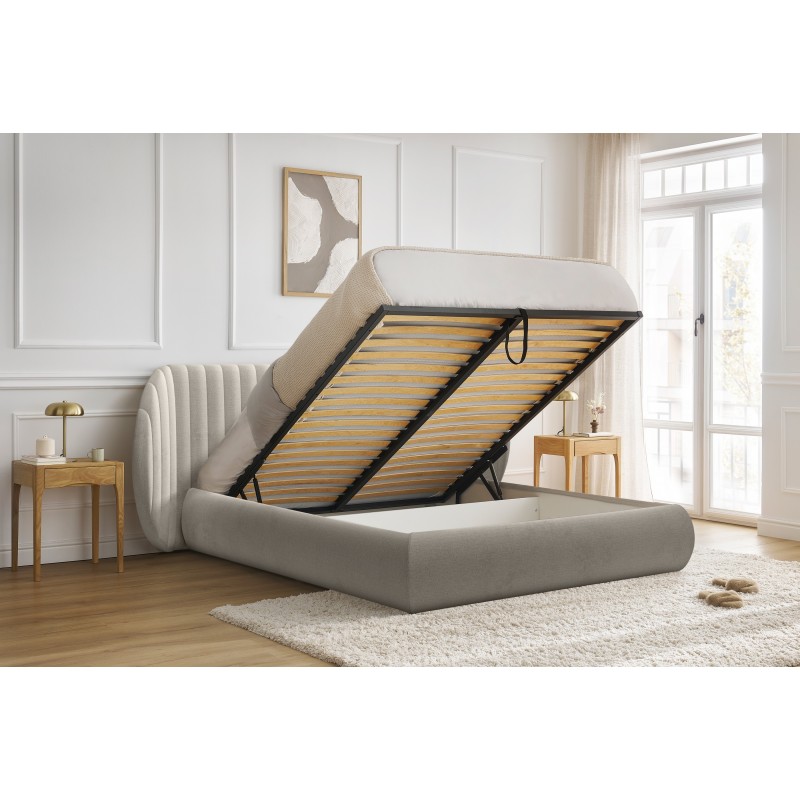 Łóżko sypialniane Galin 160x200 - beżowy szenil Łóżko sypialniane Galin 160x200 - beżowy szenil