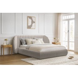 Łóżko sypialniane Galin 160x200 - beżowy szenil Łóżko sypialniane Galin 160x200 - beżowy szenil