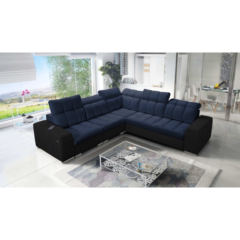 Prisma III corner sofa with sleeping function and USB port – comfort and style in one piece of furniture Prisma III corner sofa with sleeping function and USB port – comfort and style in one piece of furniture