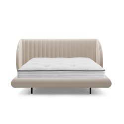 Łóżko sypialniane Galin 160x200 lewitujące - beżowy welur Velluto 2 Łóżko sypialniane Galin 160x200 lewitujące - beżowy welur Velluto 2