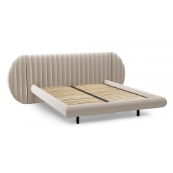 Łóżko sypialniane Galin 180x200 - beżowy welur Velluto 2