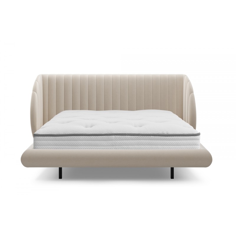 Łóżko sypialniane Galin 180x200 lewitujące - beżowy welur Velluto 2 Łóżko sypialniane Galin 180x200 lewitujące - beżowy welur Velluto 2