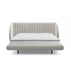 Łóżko sypialniane lewitujące Galin 180x200 - beżowa tkanina łatwoczyszcząca Leo 03 Łóżko sypialniane lewitujące Galin 180x200 - beżowa tkanina łatwoczyszcząca Leo 03