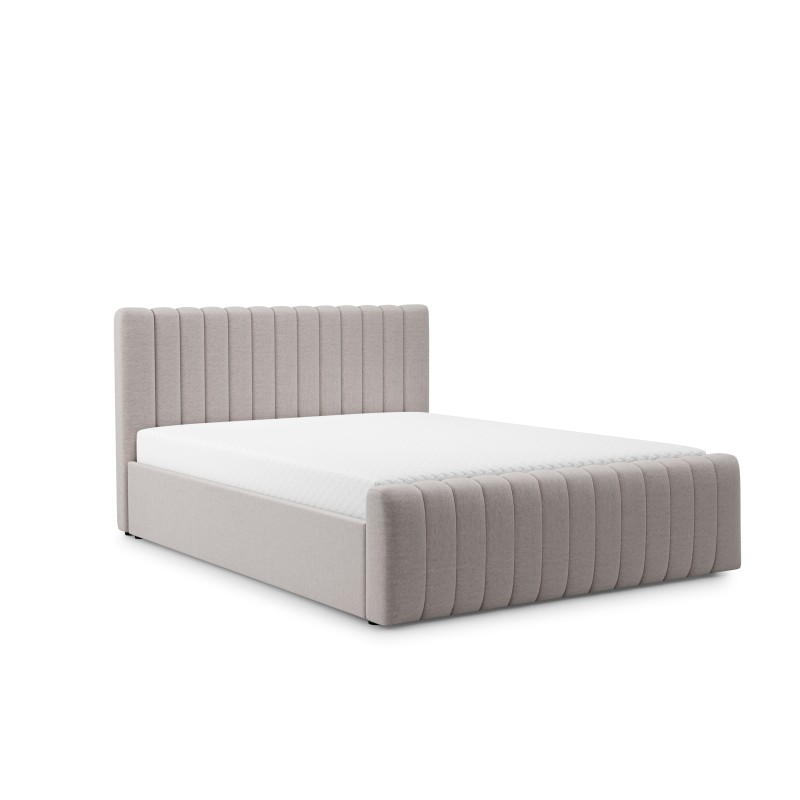 Łóżko sypialniane Nicole 160x200 z pojemnikiem - beżowa tkanina łatwoczyszcząca Maya 01 Łóżko sypialniane Nicole 160x200 z pojemnikiem - beżowa tkanina łatwoczyszcząca Maya 01