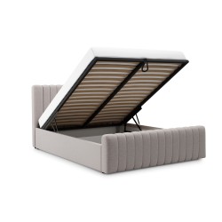 Łóżko sypialniane Nicole 160x200 z pojemnikiem - beżowa tkanina łatwoczyszcząca Maya 01 Łóżko sypialniane Nicole 160x200 z pojemnikiem - beżowa tkanina łatwoczyszcząca Maya 01