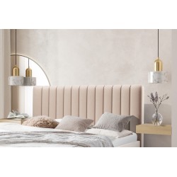 Łóżko sypialniane Nicole 140x200 - beżowy welur Velluto 2 / nogi złote Łóżko sypialniane Nicole 140x200 - beżowy welur Velluto 2 / nogi złote