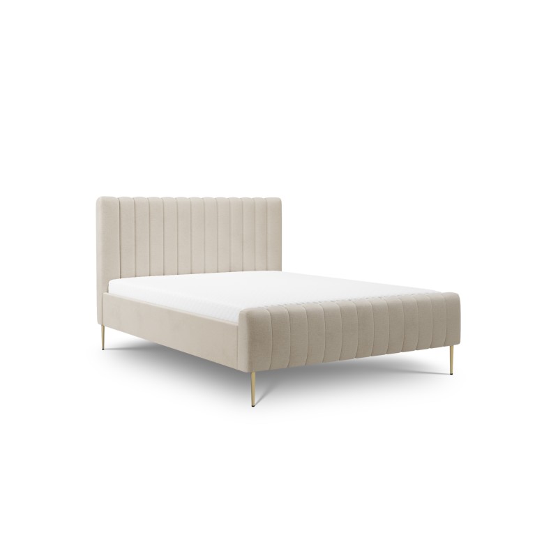 Łóżko sypialniane Nicole 180x200 - beżowy szenil Perfect Harmony 07 / nogi złote Łóżko sypialniane Nicole 180x200 - beżowy szenil Perfect Harmony 07 / nogi złote