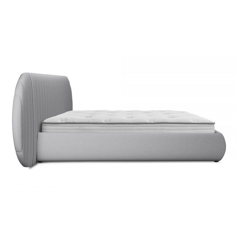 Łóżko sypialniane Galin 160x200 z pojemnikiem - szary welur Velluto 15 Łóżko sypialniane Galin 160x200 z pojemnikiem - szary welur Velluto 15