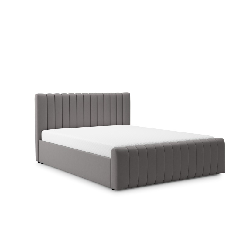 Łóżko sypialniane Nicole 160x200 z pojemnikiem - szary welur Velluto 15 Łóżko sypialniane Nicole 160x200 z pojemnikiem - szary welur Velluto 15