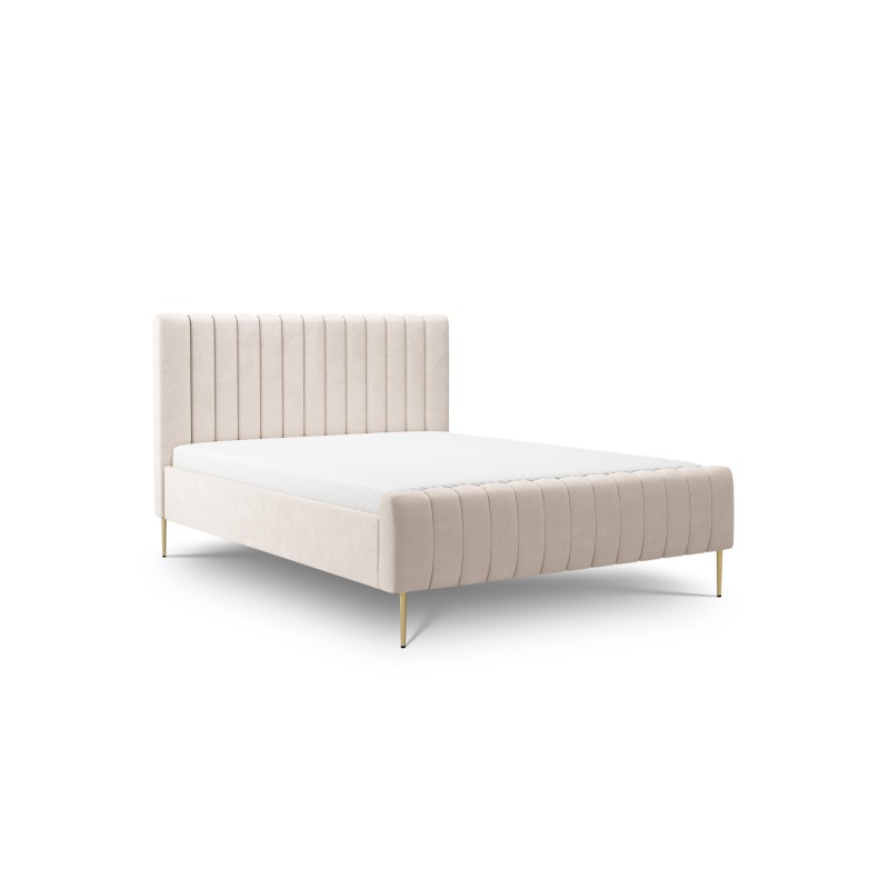 Łóżko sypialniane Nicole 140x200 - beżowy welwet Łóżko sypialniane Nicole 140x200 - beżowy welwet