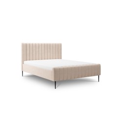 Łóżko sypialniane Nicole 160x200 - beżowy welwet