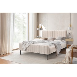 Łóżko sypialniane Nicole 180x200 - beżowy welwet Łóżko sypialniane Nicole 180x200 - beżowy welwet