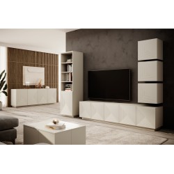 Komoda Asha 200 cm z ryflowanym frontem - kaszmir Komoda Asha 200 cm z ryflowanym frontem - kaszmir