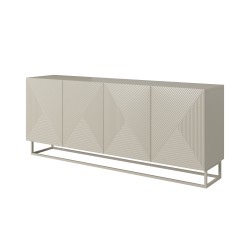 Komoda Asha 200 cm z ryflowanym frontem - kaszmir