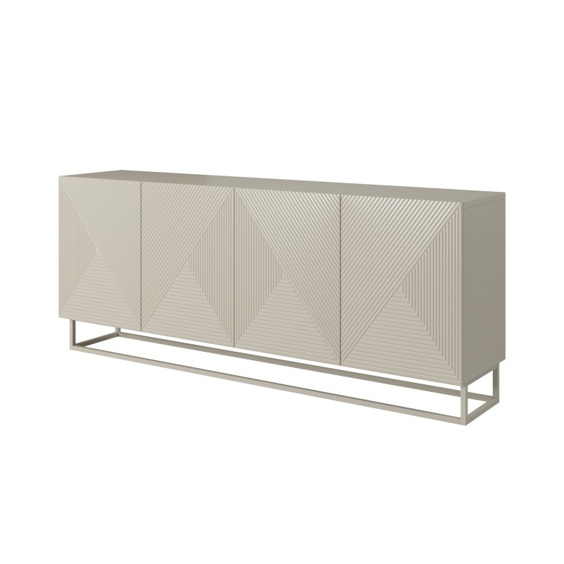 Komoda Asha 200 cm z ryflowanym frontem - kaszmir