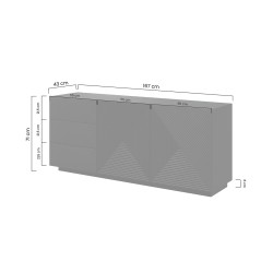 Komoda z szufladami Asha 167 cm - kaszmir Komoda z szufladami Asha 167 cm - kaszmir
