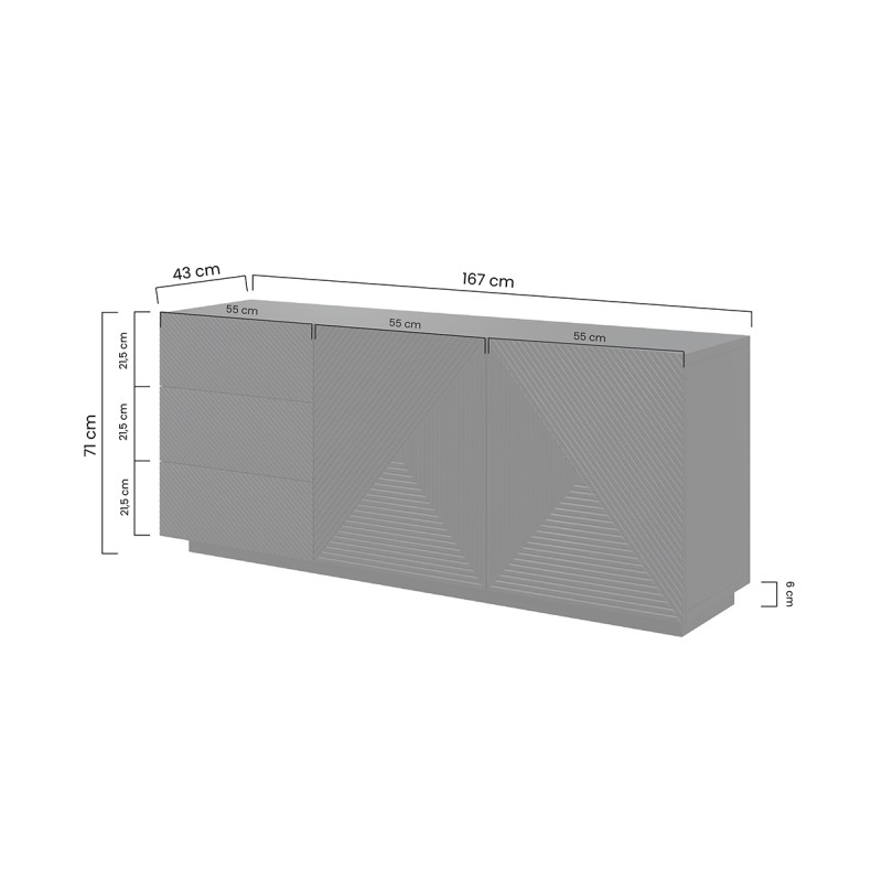 Komoda z szufladami Asha 167 cm - kaszmir Komoda z szufladami Asha 167 cm - kaszmir