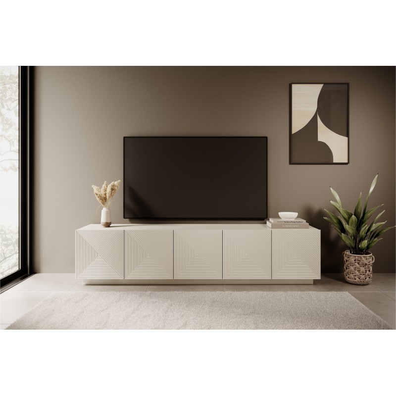 Szafka RTV Asha 200 cm - nowoczesny design w kaszmirze Szafka RTV Asha 200 cm - nowoczesny design w kaszmirze