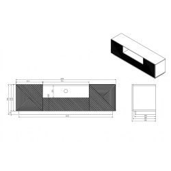 Szafka RTV Asha 167 cm - kaszmir, nowoczesny design Szafka RTV Asha 167 cm - kaszmir, nowoczesny design