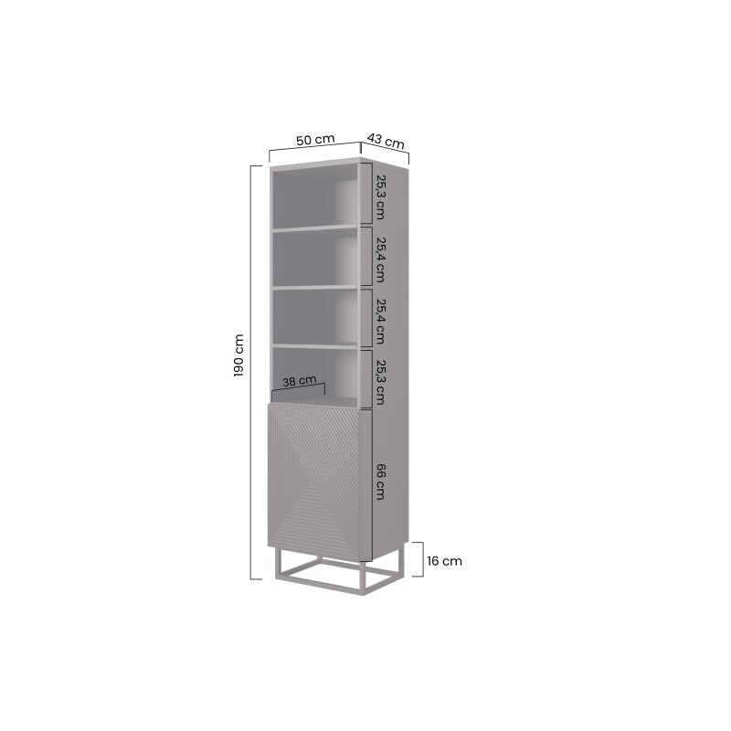 Regał Asha 50 cm na metalowych nogach - kaszmir Regał Asha 50 cm na metalowych nogach - kaszmir